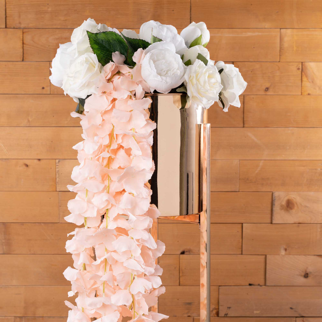 Artificial Wisteria Spray-Blush