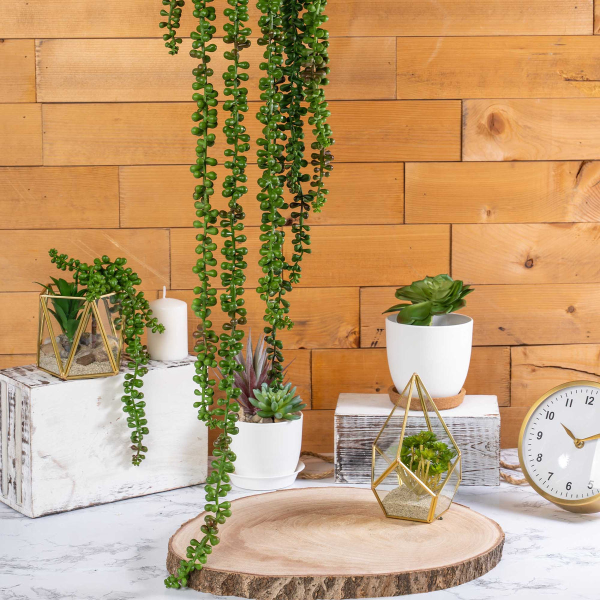 Faux String of Pearls Succulent Pick
