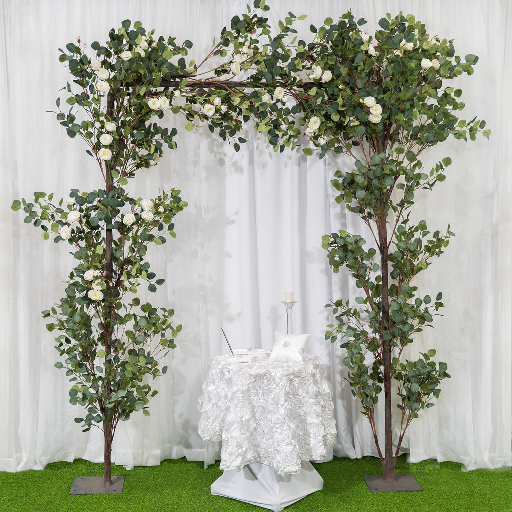 Faux Rose and Eucalyptus Arch