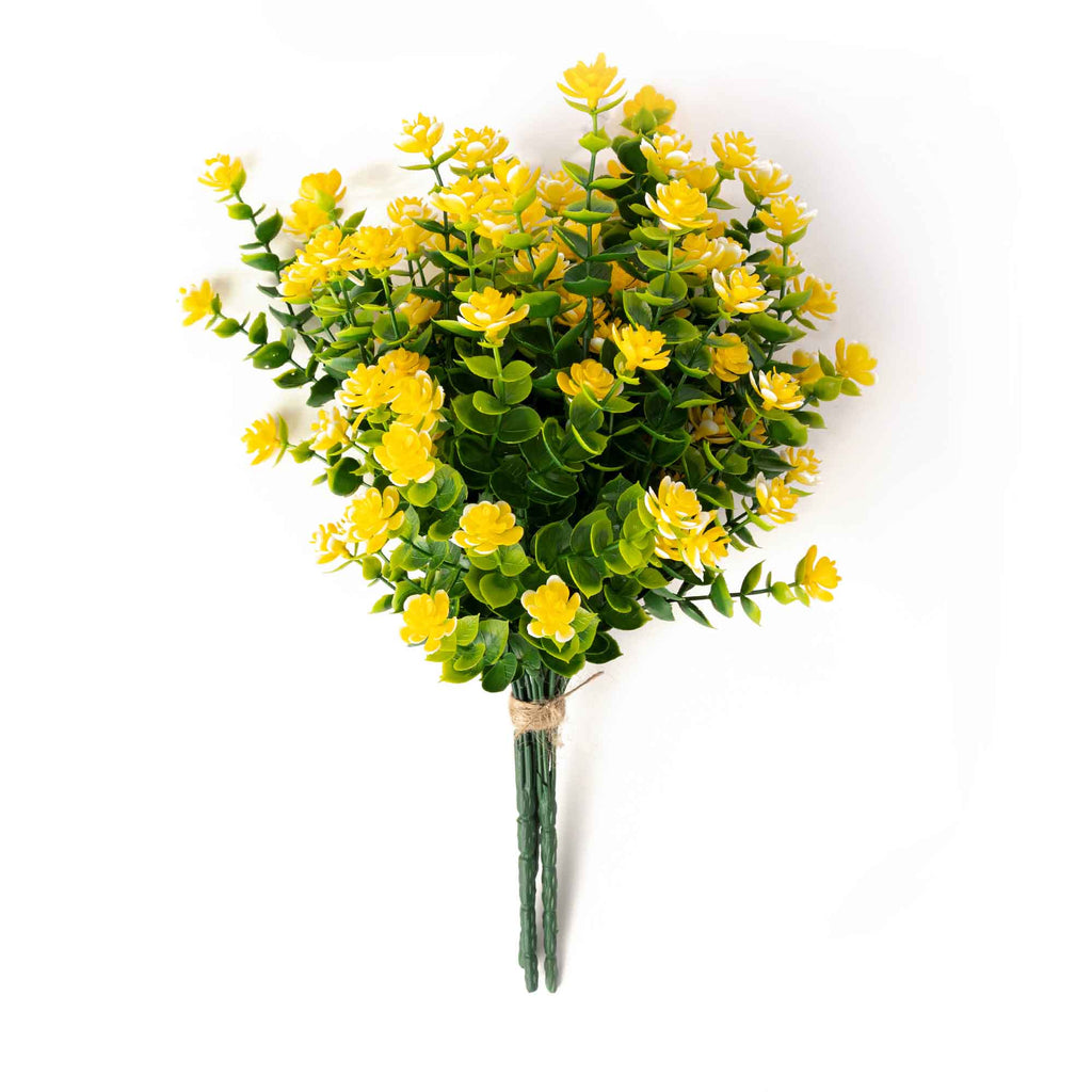 Yellow Artificial Boxwood Bouquet
