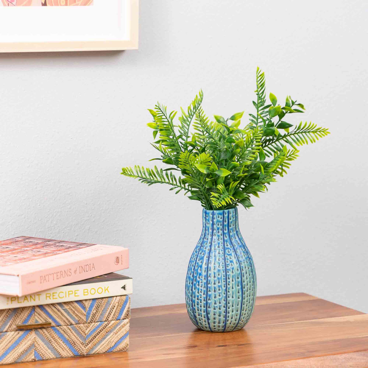Faux Boxwood and Fern Spray
