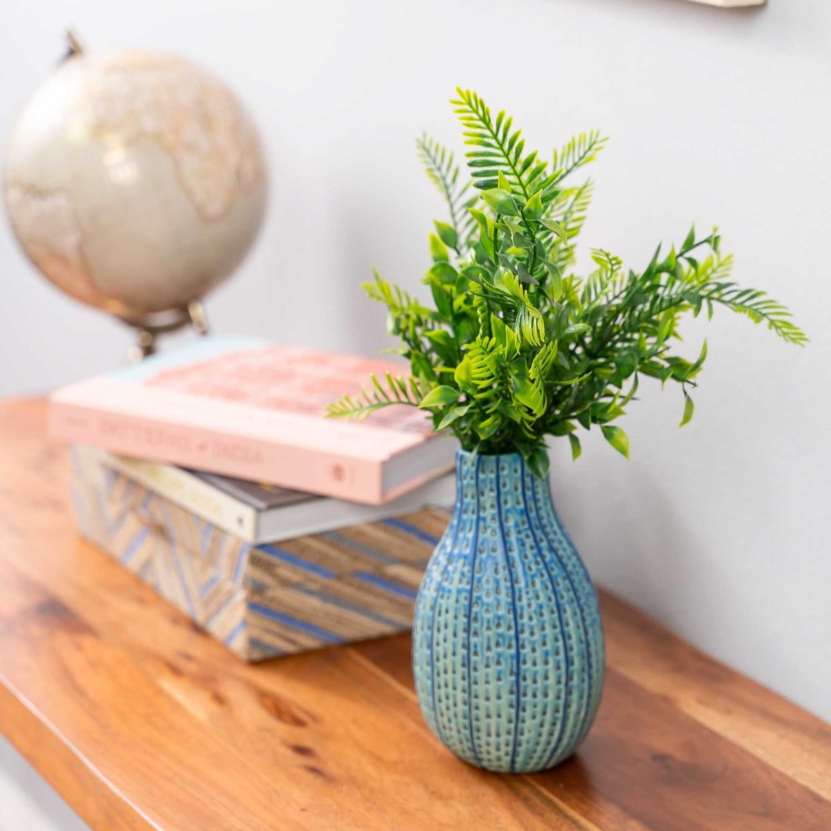 Faux Boxwood and Fern Spray