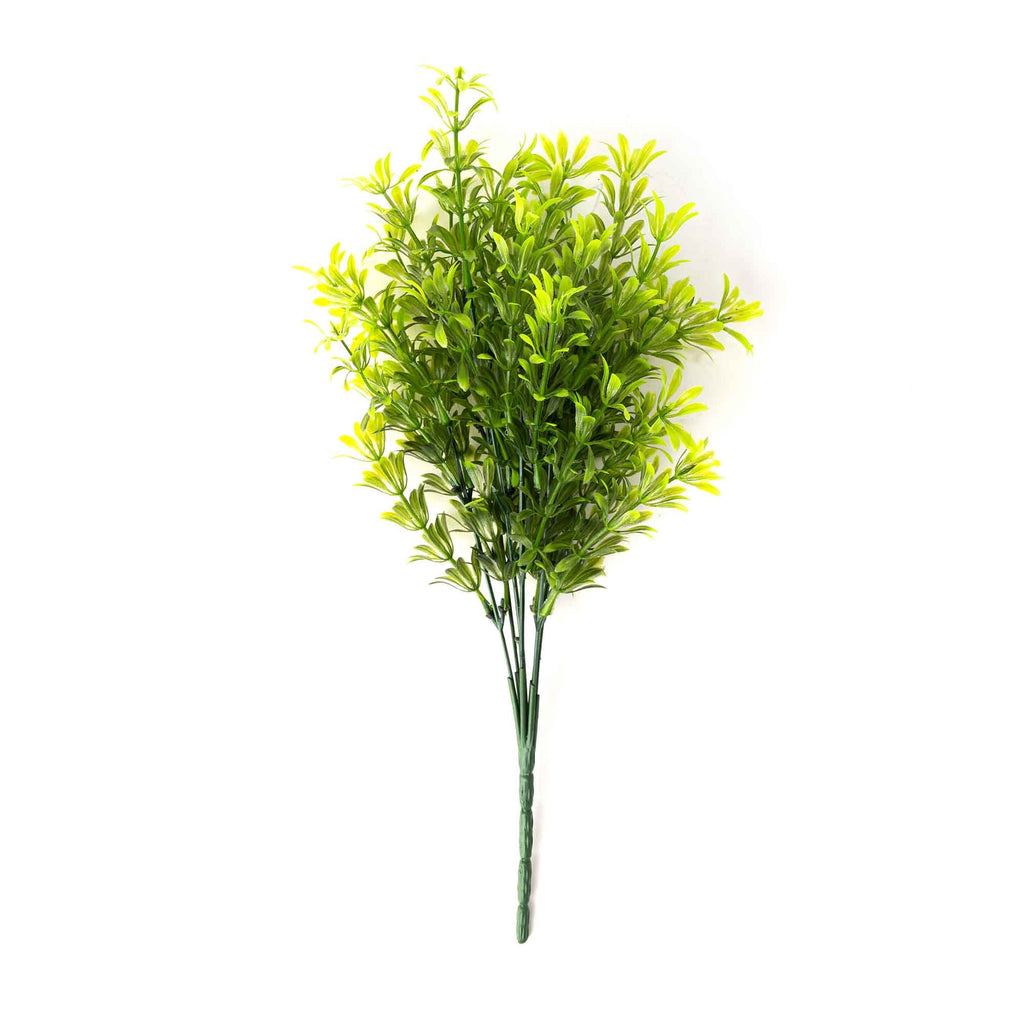 Yellow Faux Boxwood Spray 14"