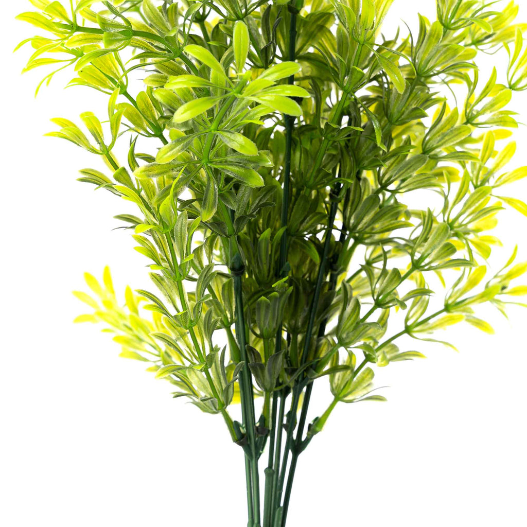 Yellow Faux Boxwood Spray 14"