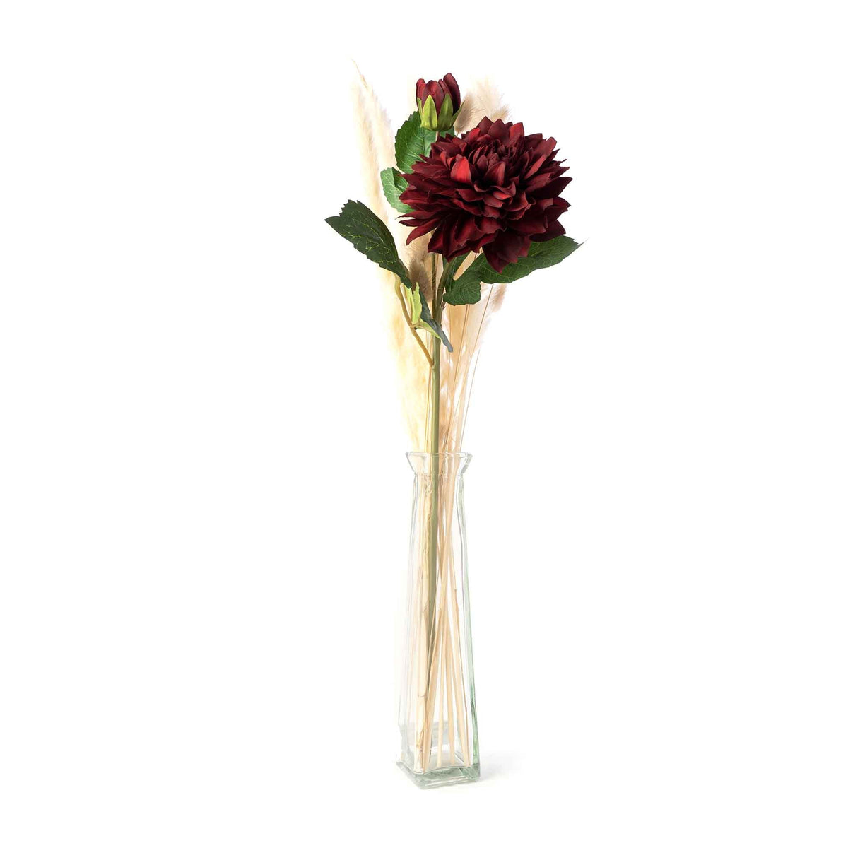Faux Dahlia Stem 23" - Burgundy
