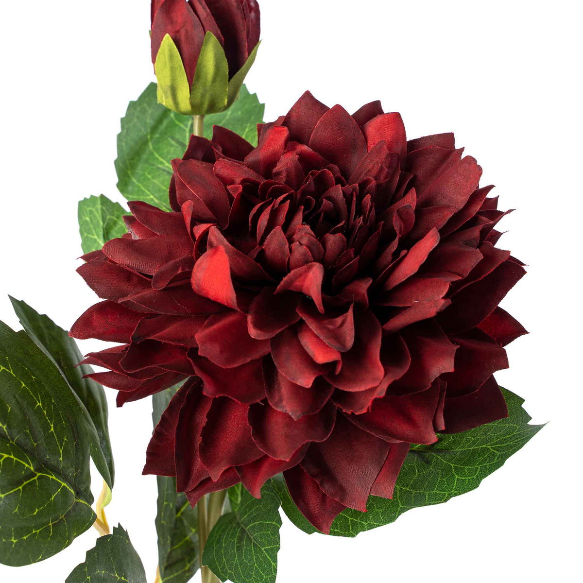 Faux Dahlia Stem 23" - Burgundy