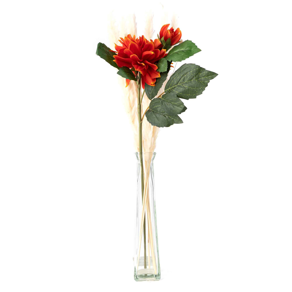 Faux Dahlia Stem 23" - Orange