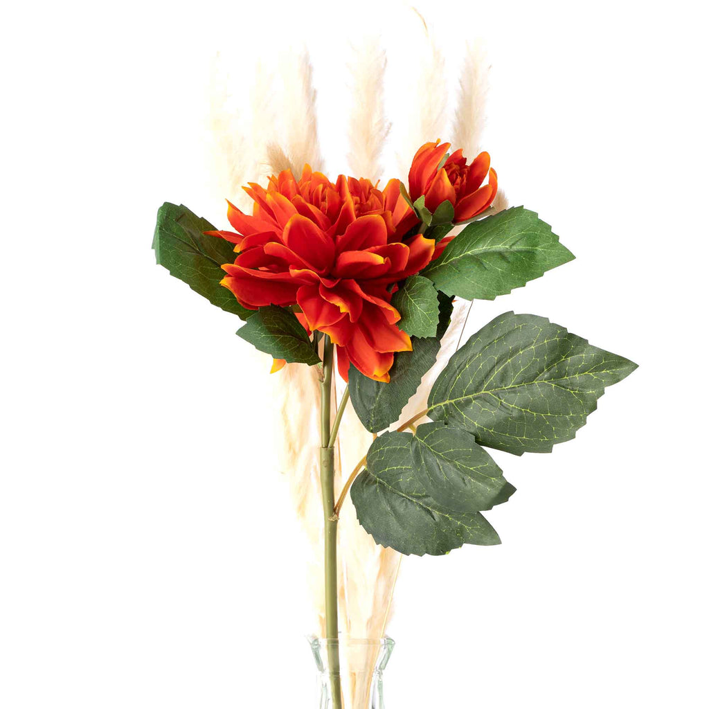 Faux Dahlia Stem 23" - Orange