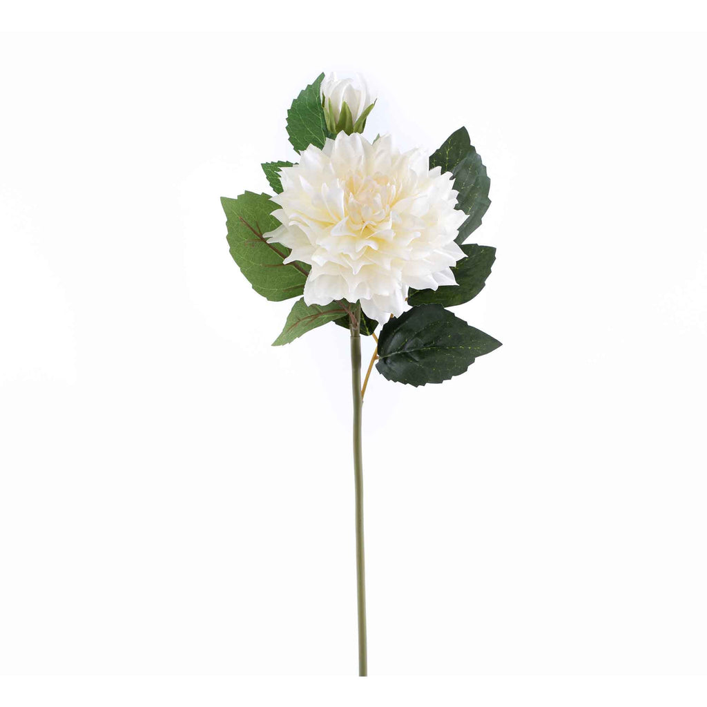 Faux Dahlia Stem 23" - White
