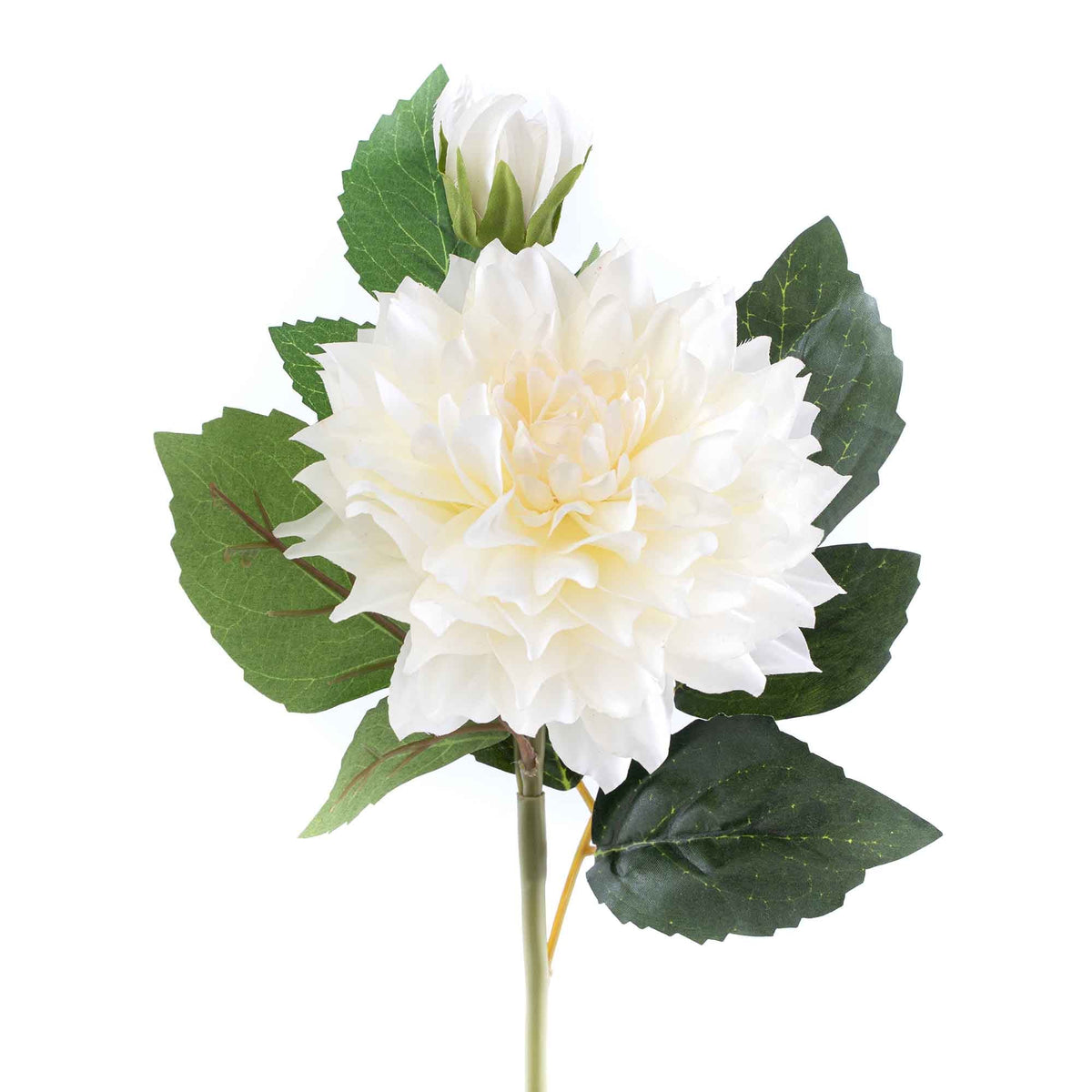 Faux Dahlia Stem 23" - White