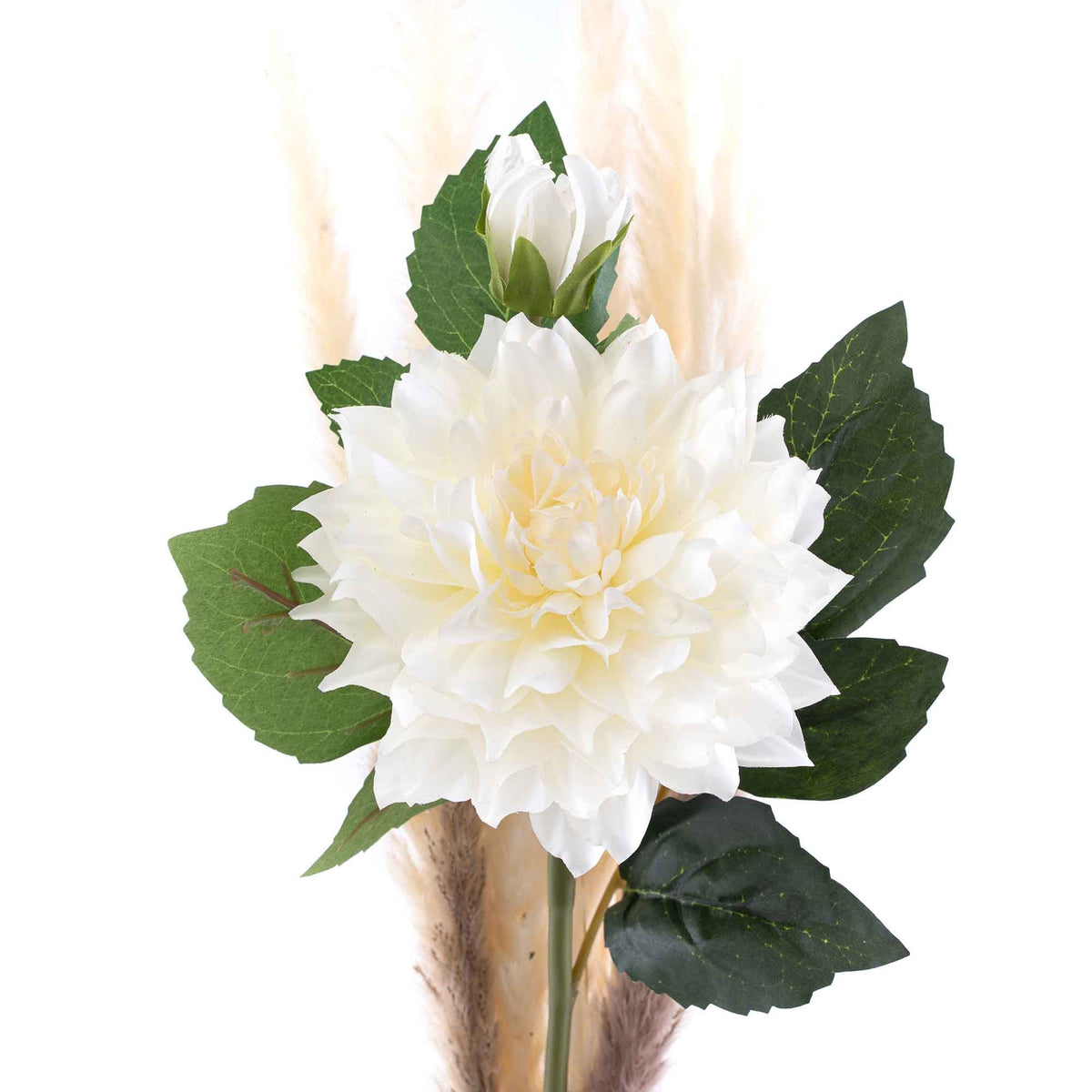Faux Dahlia Stem 23" - White