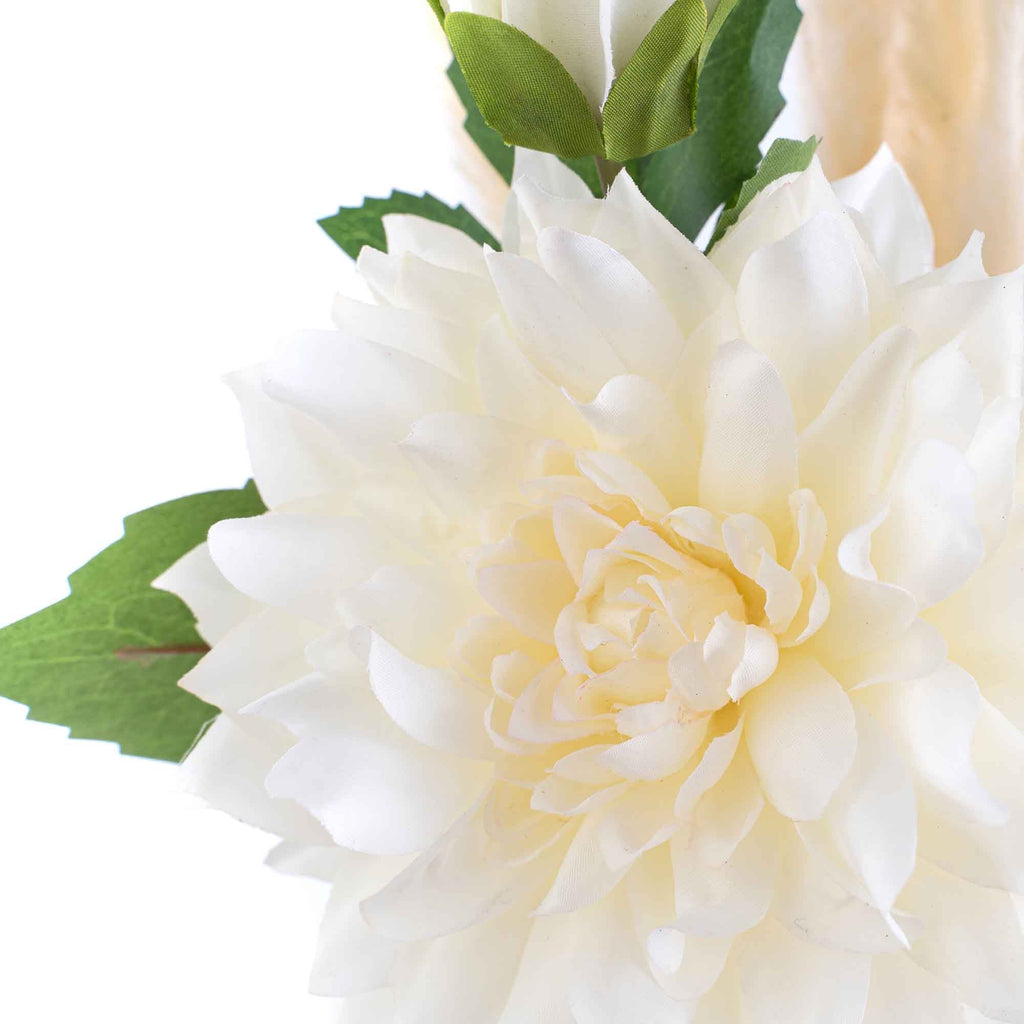 Faux Dahlia Stem 23" - White