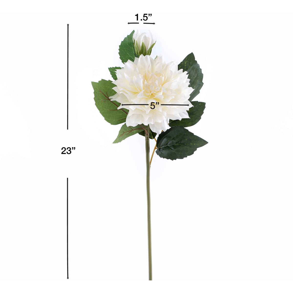 Faux Dahlia Stem 23" - White