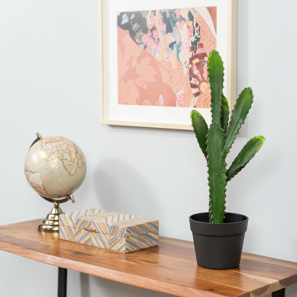 Faux Desert Candle Cactus with Plastic Pot 23"
