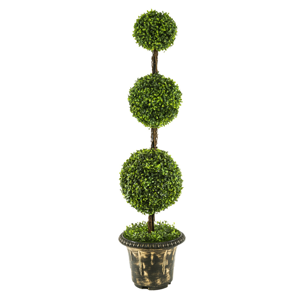 Artificial Potted Triple Ball Topiary - 48"