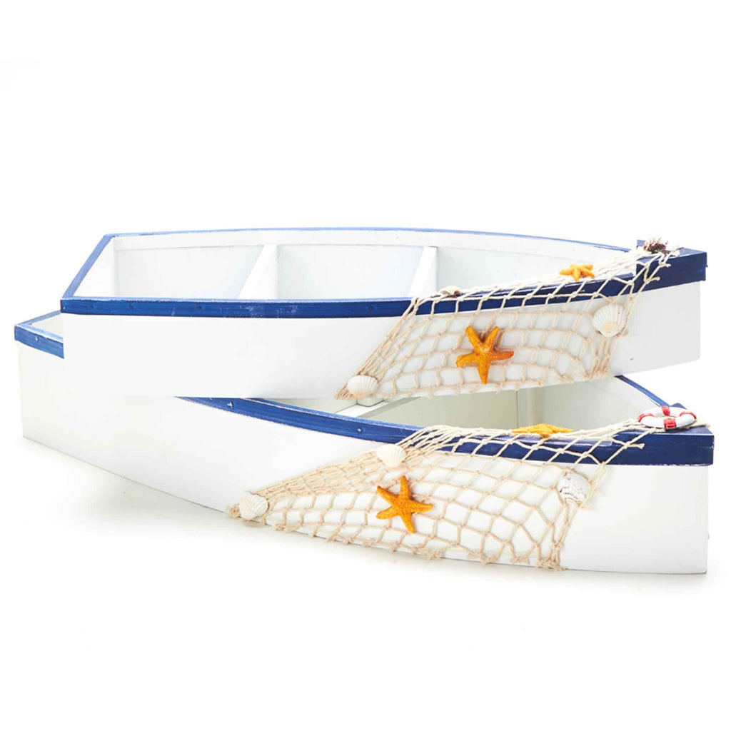 Decorative Wooden Boat 2 Piece Set
