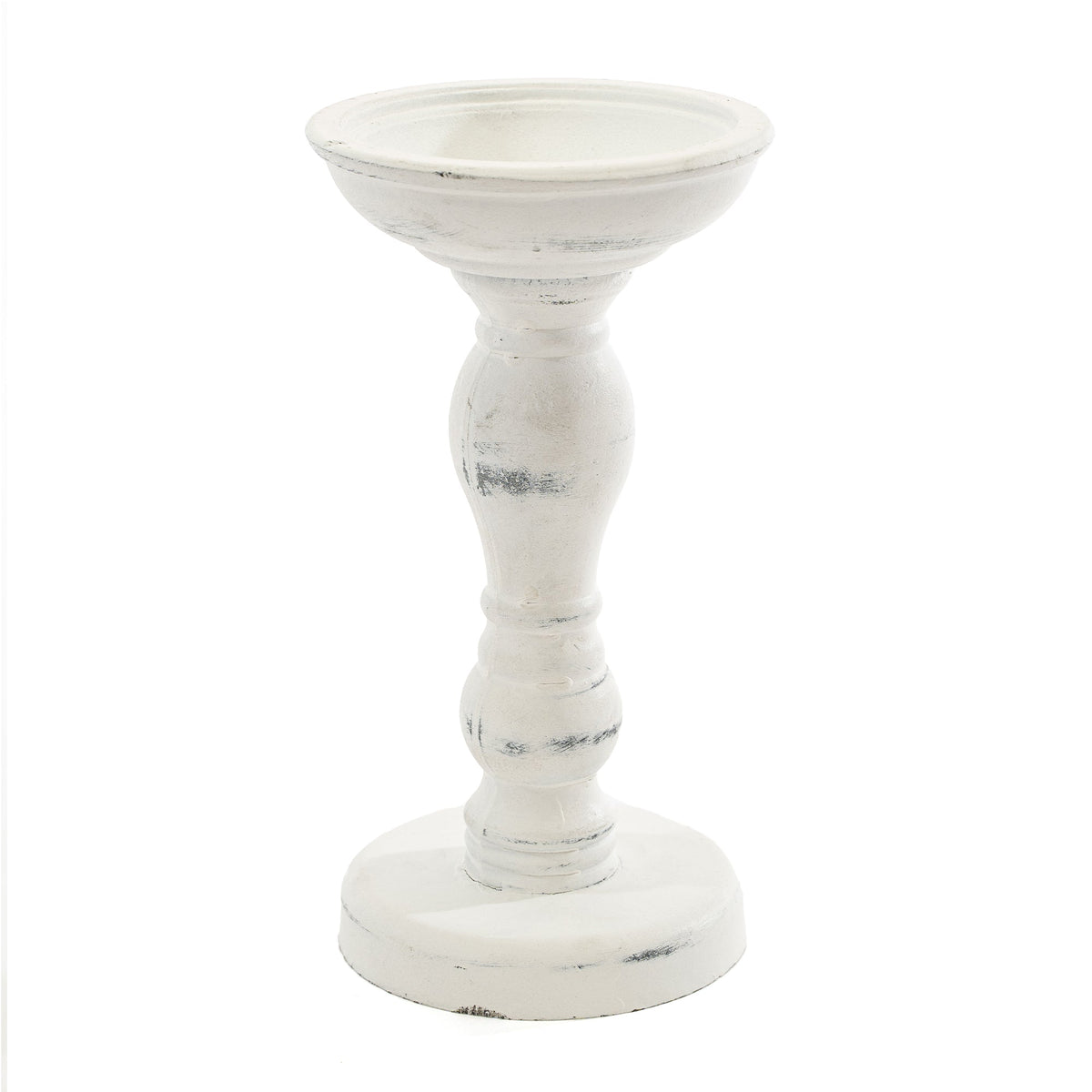 Rustic Wood Pillar Candle Holder - 7.5"