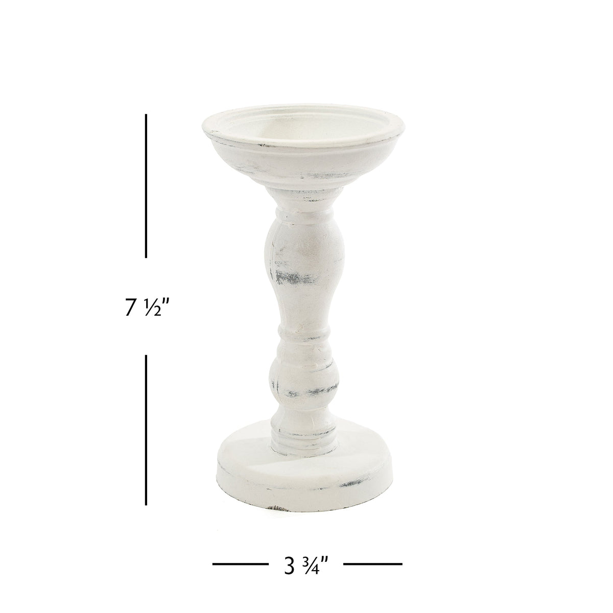 Rustic Wood Pillar Candle Holder - 7.5"