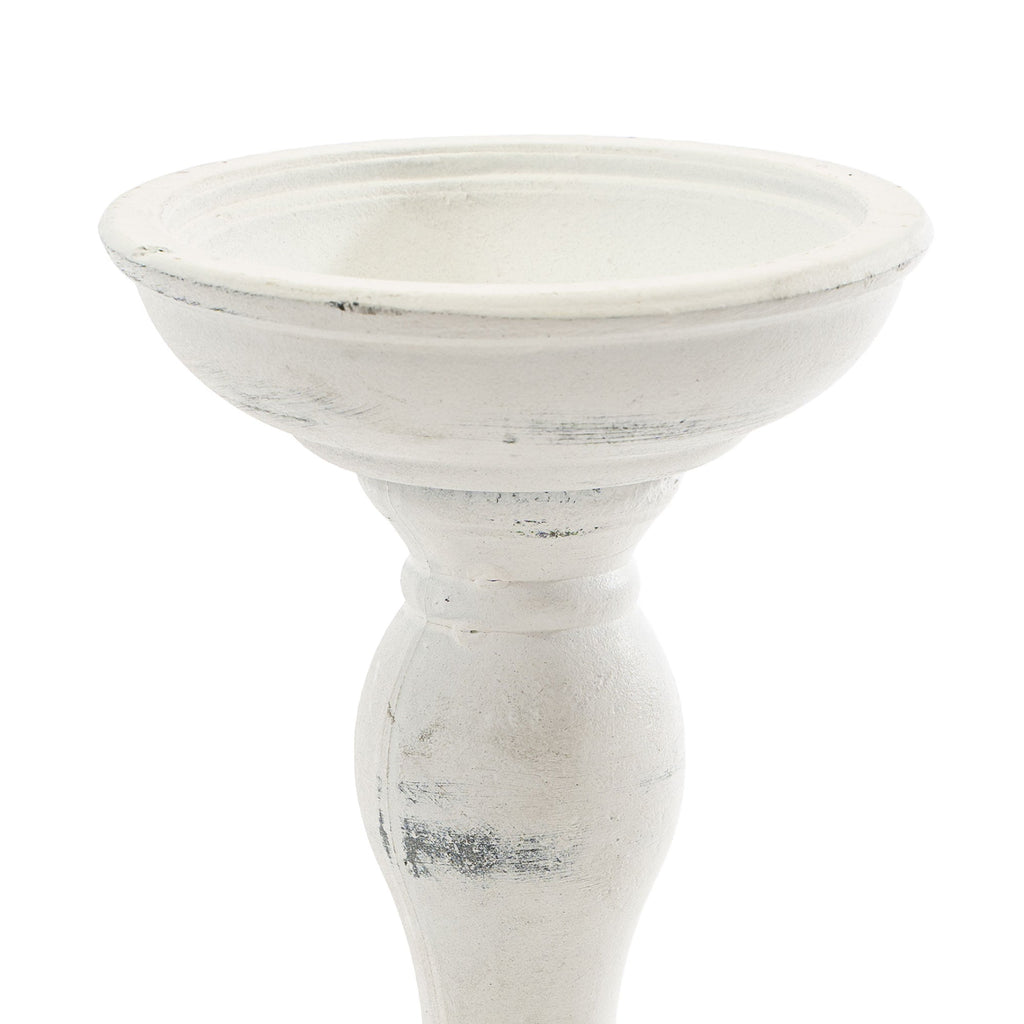 Rustic Wood Pillar Candle Holder - 7.5"