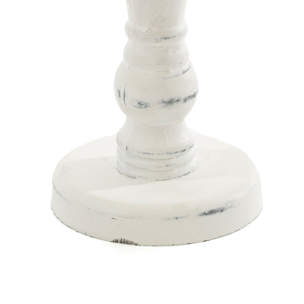 Rustic Wood Pillar Candle Holder - 7.5"