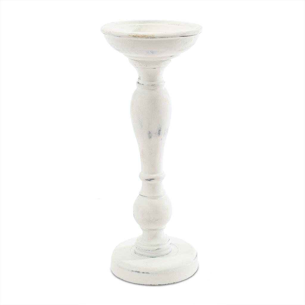 Rustic Wood Pillar Candle Holder - 10"