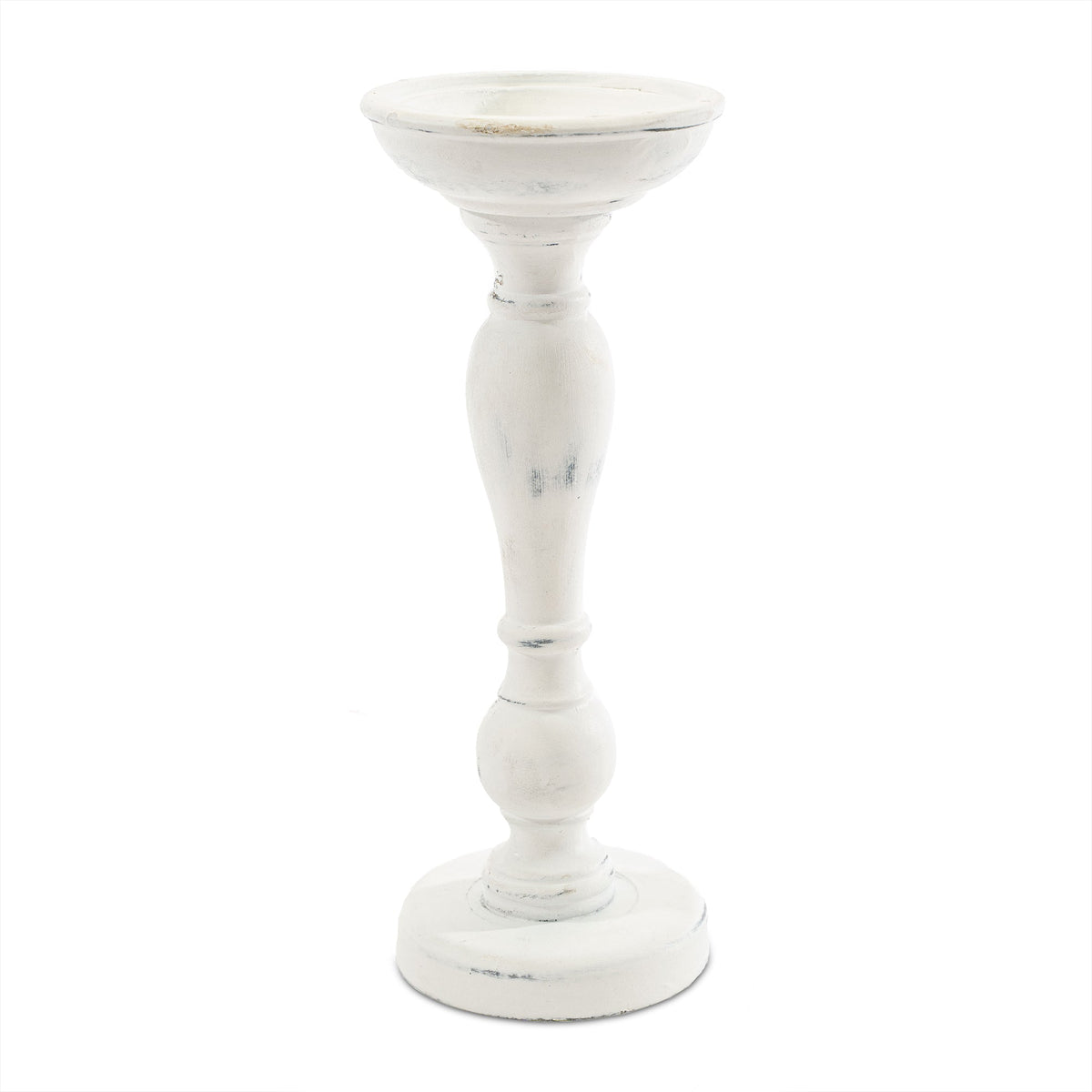 Rustic Wood Pillar Candle Holder - 10"