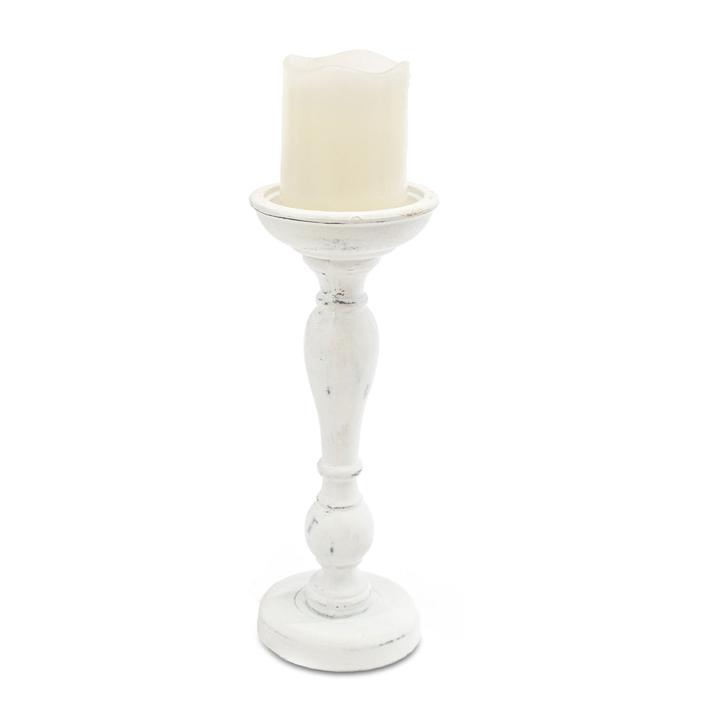 Rustic Wood Pillar Candle Holder - 10"