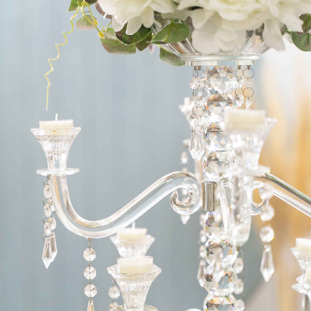 Crystal Four Arm Table Candelabra