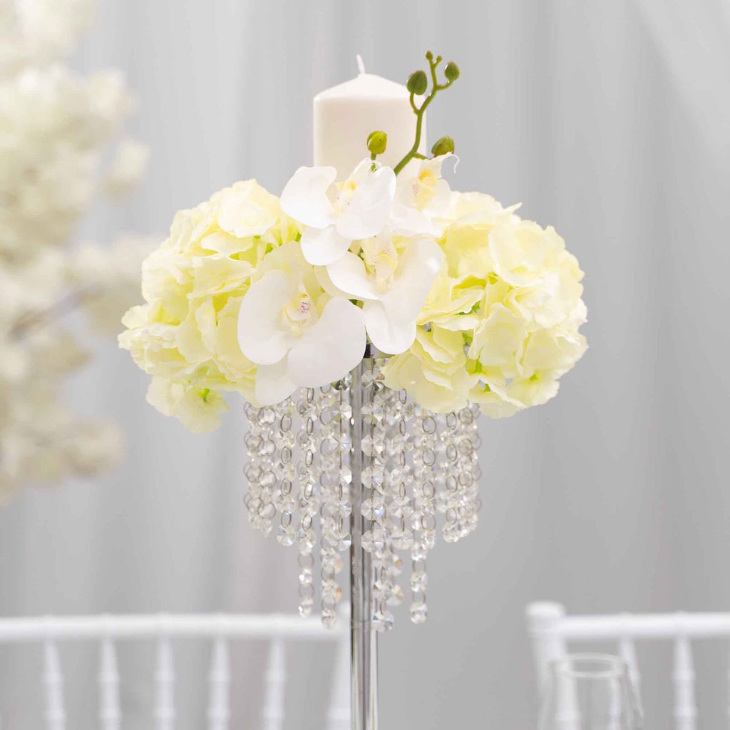 Crystal Drop Centerpieces - Silver