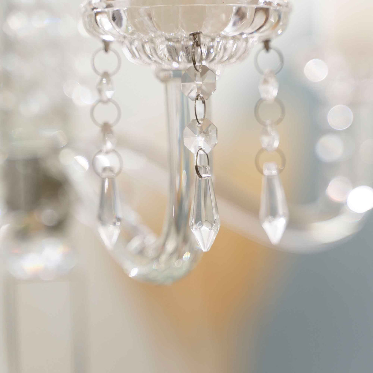 Crystal 4 arm Flower Bowl Candelabra 35"