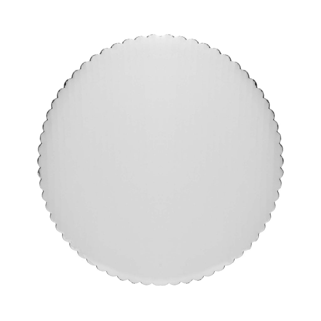 Round Scalloped Cake Board 8" - Set of 6 - Silver