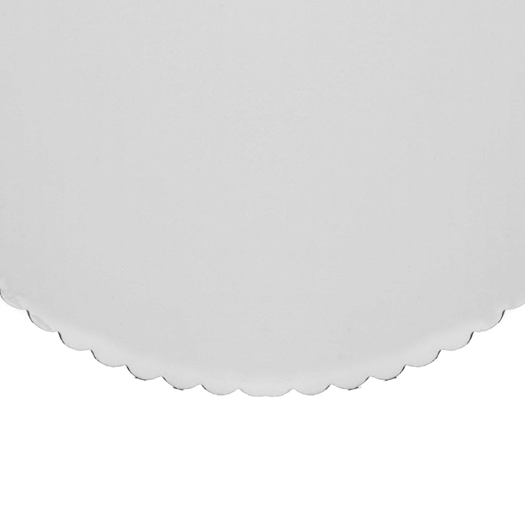 Round Scalloped Cake Board 8" - Set of 6 - Silver
