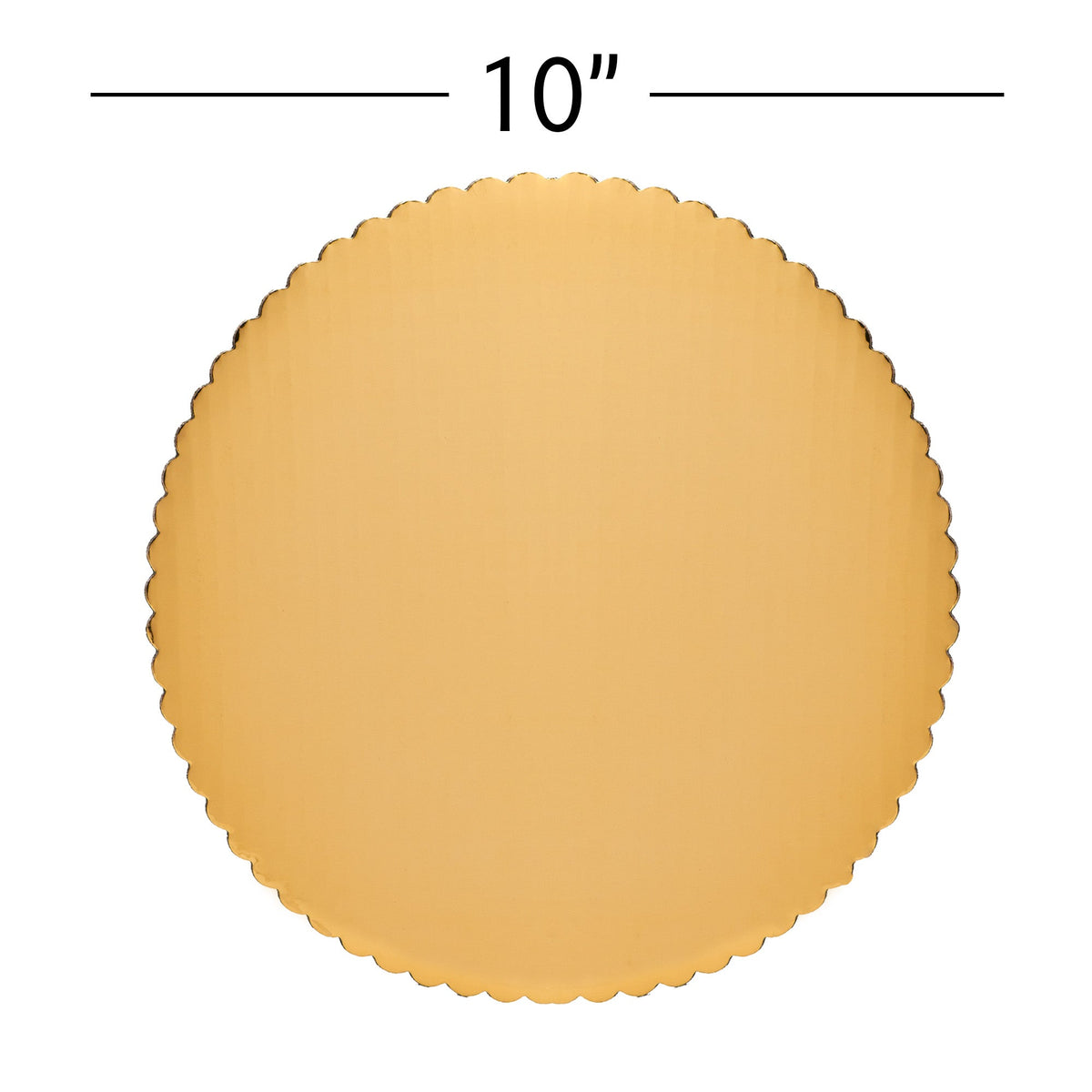Round Scalloped Cake Board 10" - Set of 6 - Gold