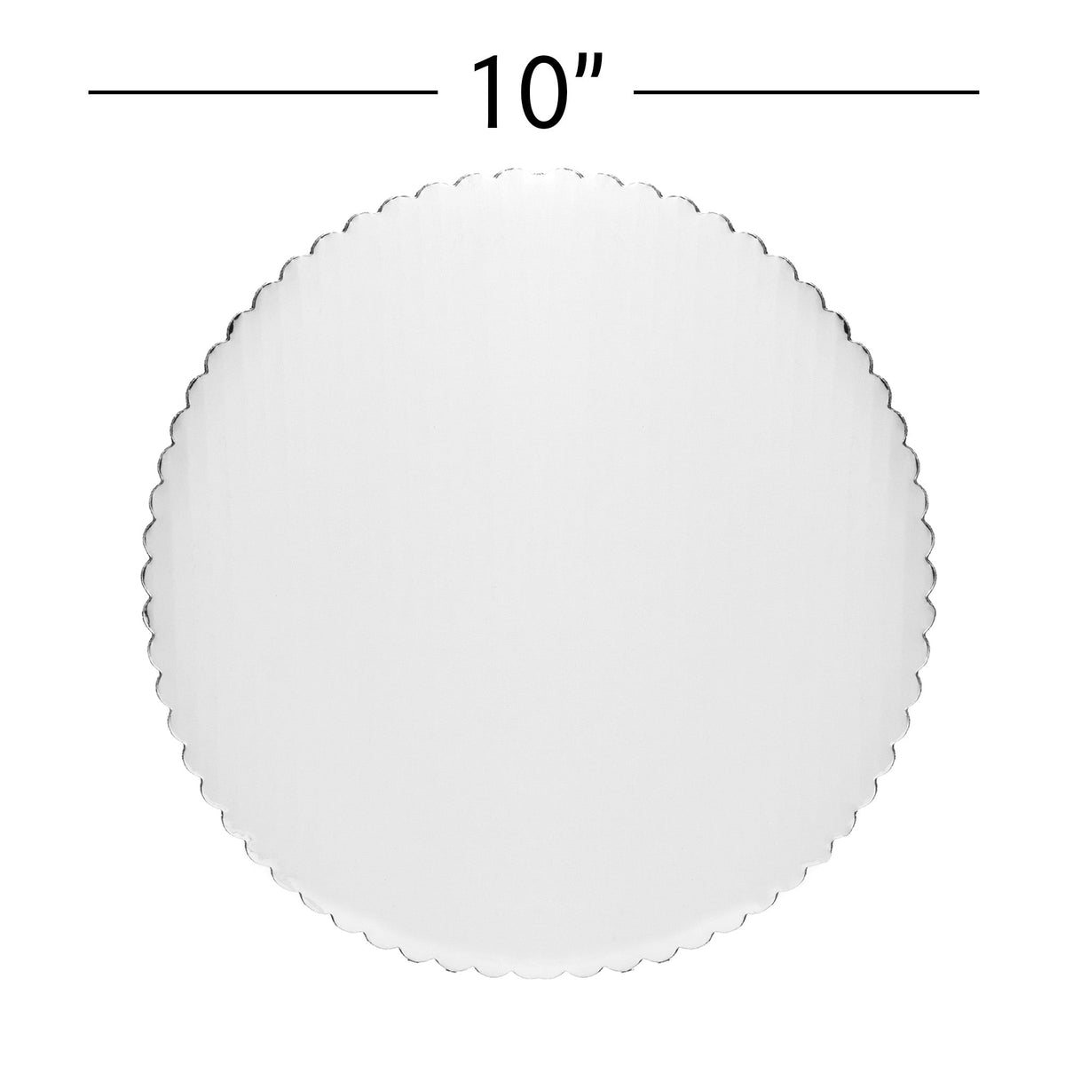 Round Scalloped Cake Board 10" - Set of 6 - White