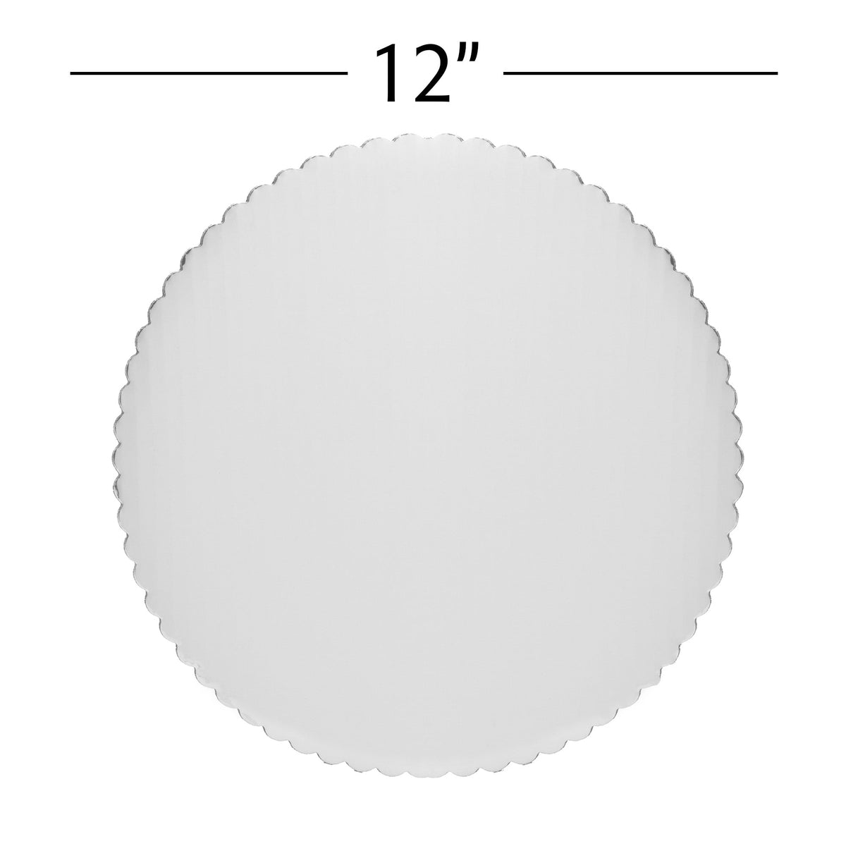 Round Scalloped Cake Board 12" - Set of 6 - Silver