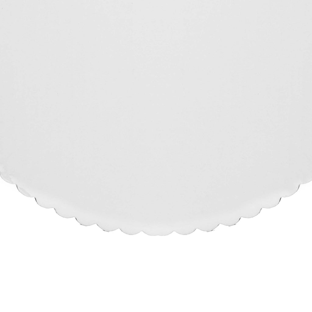 Round Scalloped Cake Board 14" - Set of 6 - White