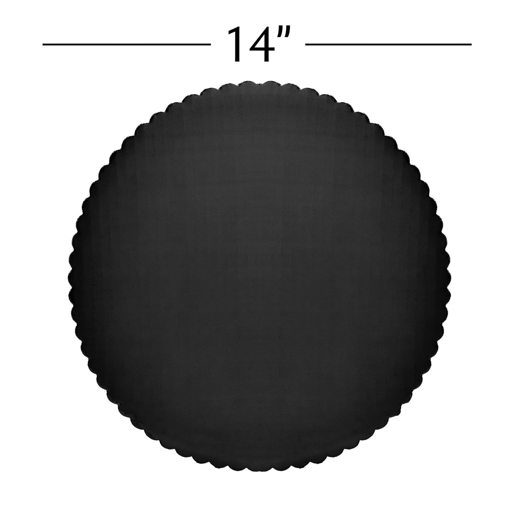 Round Scalloped Cake Board 14" - Set of 6 - Black