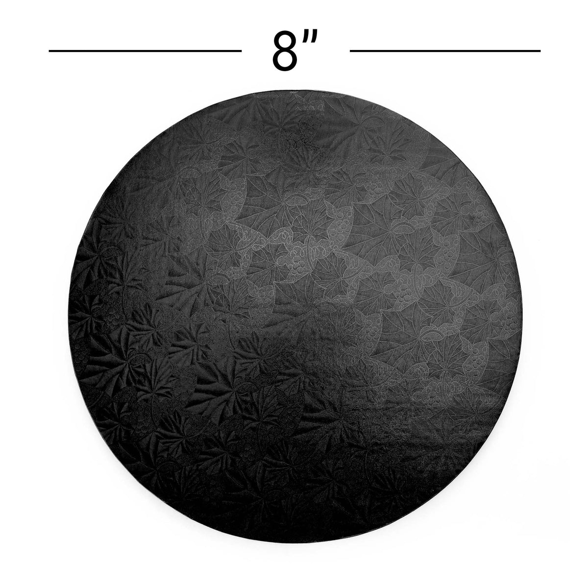 Filigree Round Cake Drum 8" - Set of 5-Black