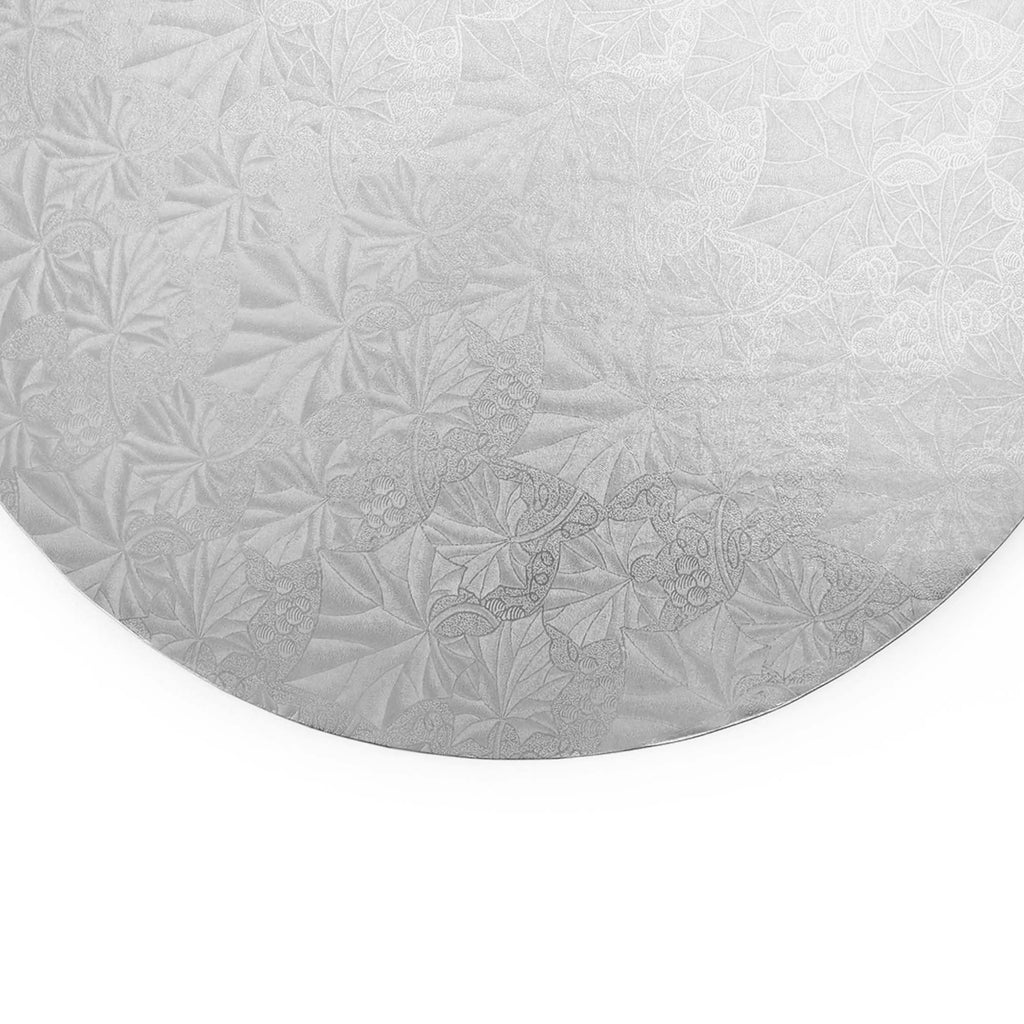 Filigree Round Cake Drum 8" - Set of 5-Silver