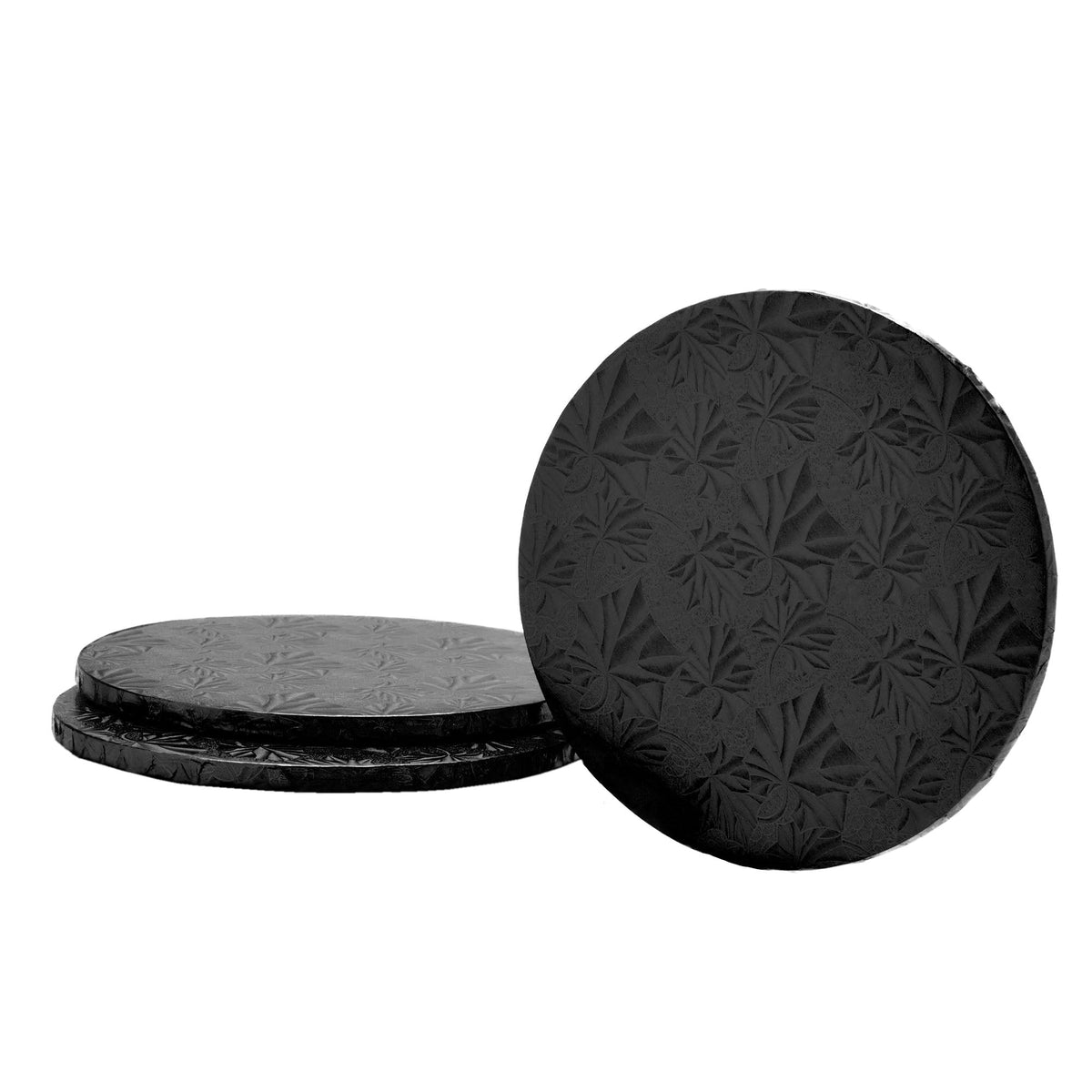 Filigree Round Cake Drum 18" - Set of 3-Black