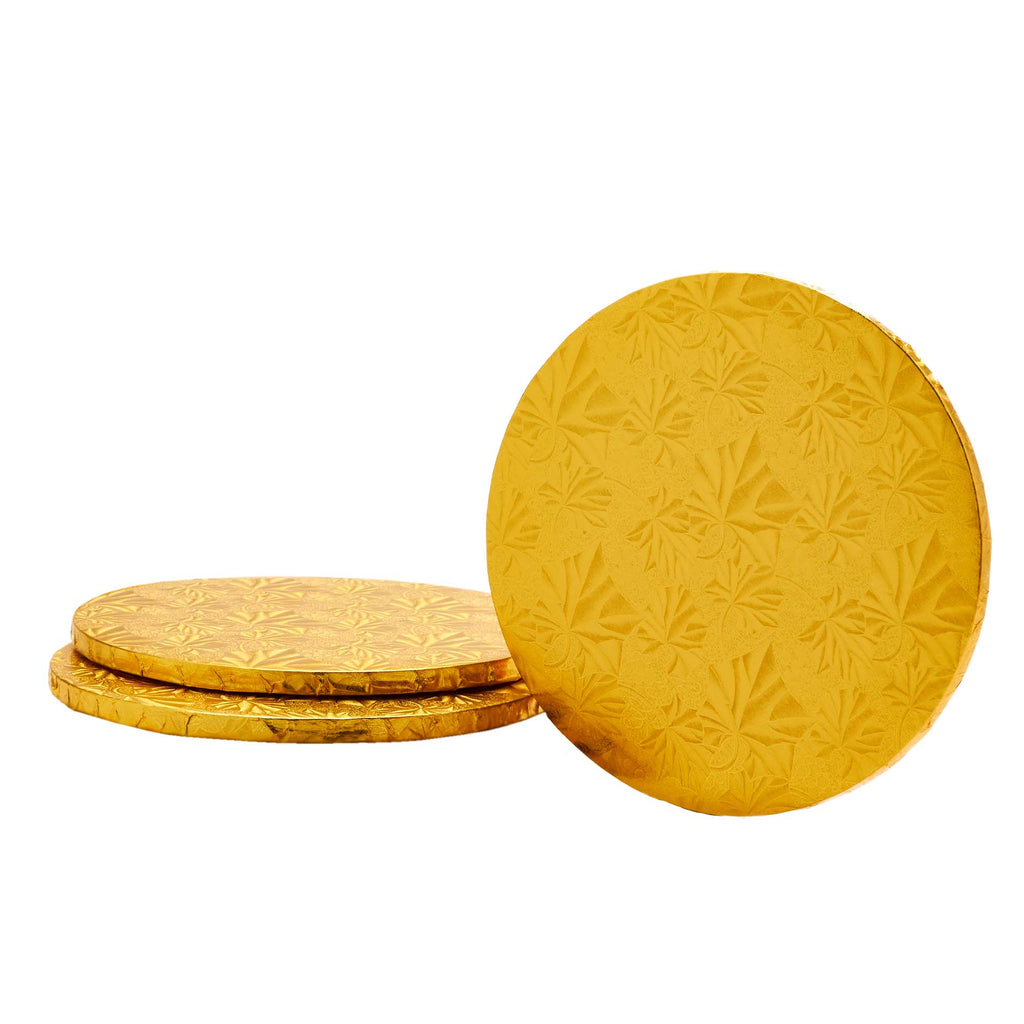 Filigree Round Cake Drum 20" - Set of 3-Gold