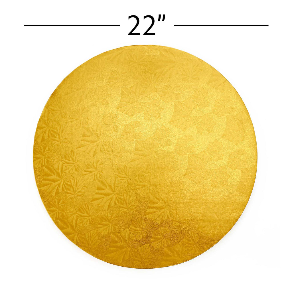Filigree Round Cake Drum 22" - Set of 3-Gold