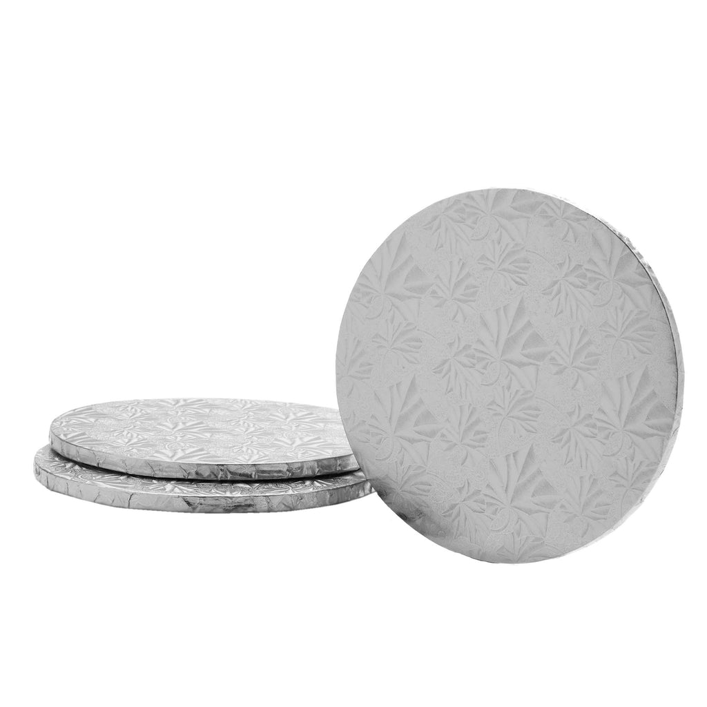 Filigree Round Cake Drum 22" - Set of 3-Silver