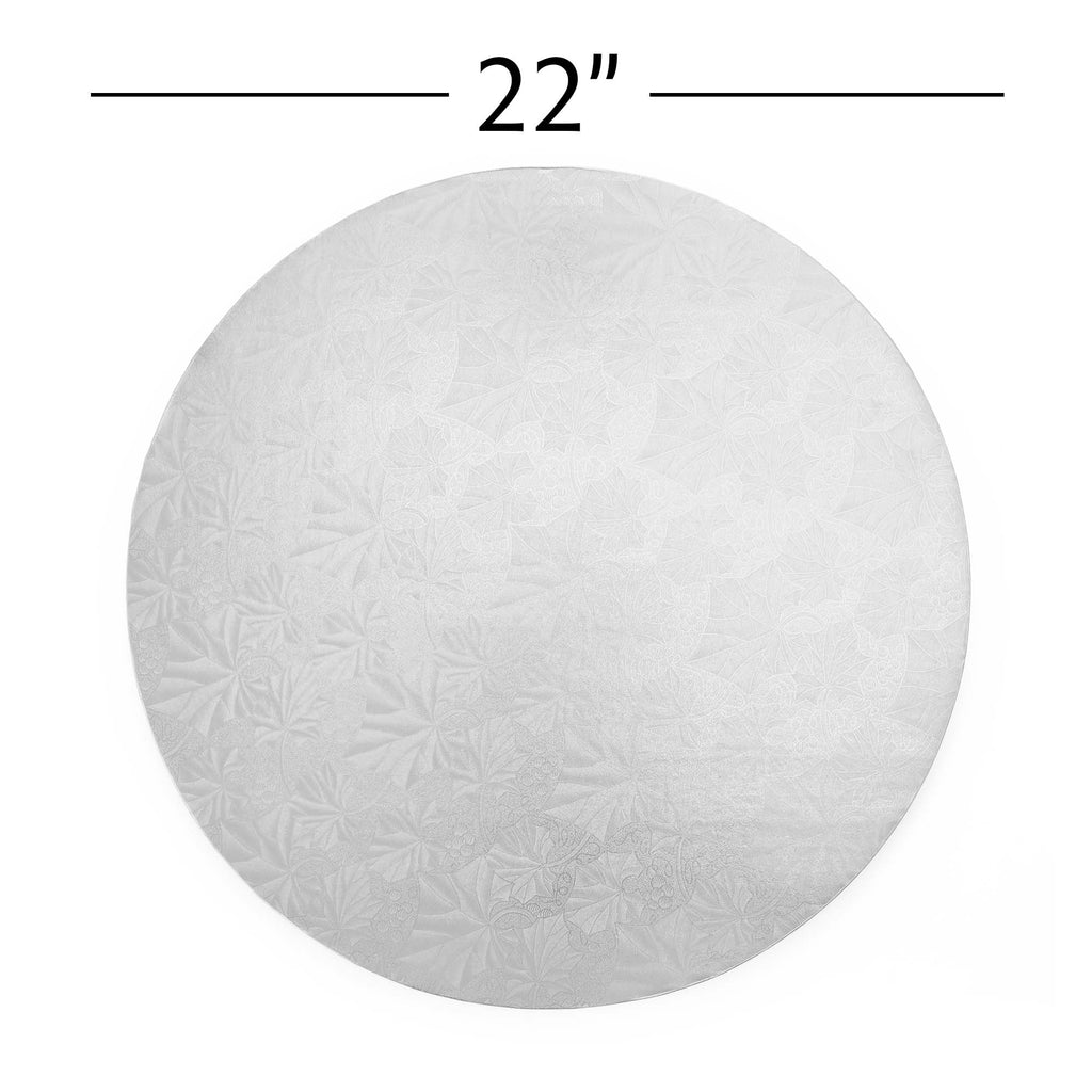 Filigree Round Cake Drum 22" - Set of 3-Silver