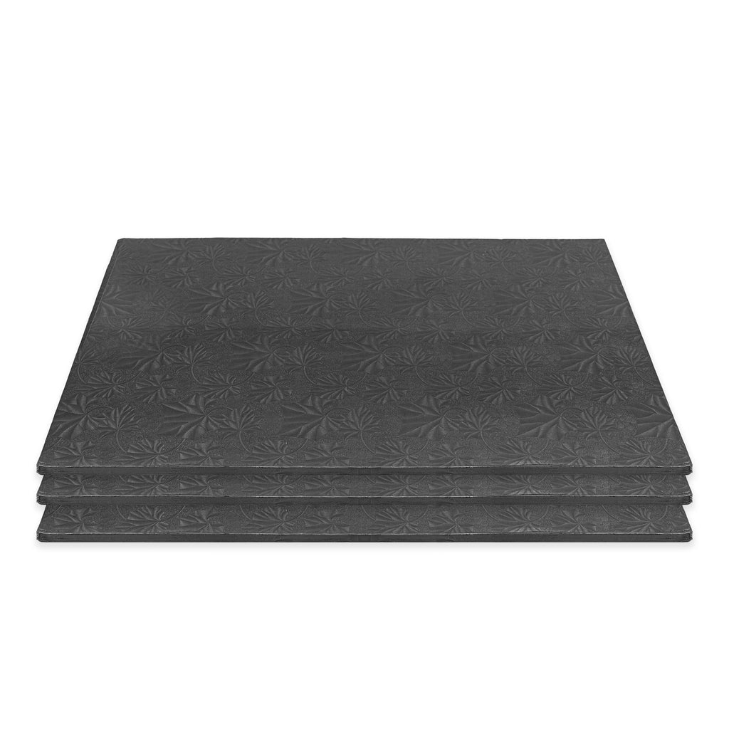 Filigree Full Sheet Cake Drum - Set of 3-Black