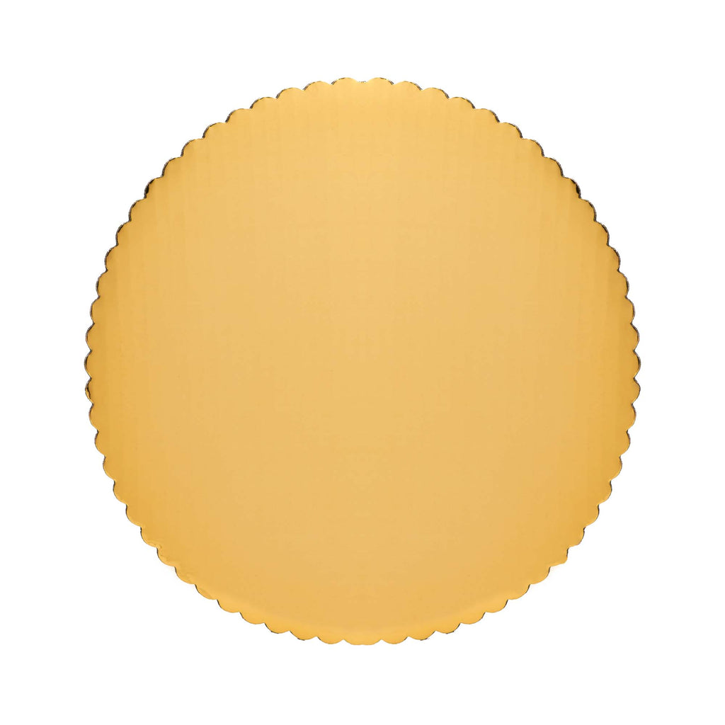 Round Scalloped Cake Board 16" - Set of 6 - Gold