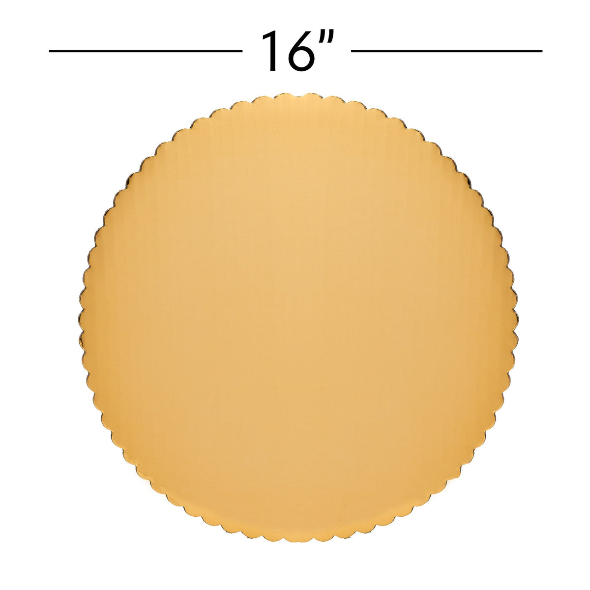 Round Scalloped Cake Board 16" - Set of 6 - Gold