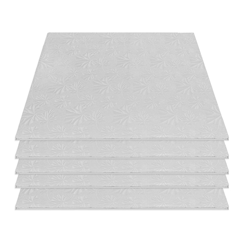 Filigree Square Cake Board 10" - Set of 5-Silver