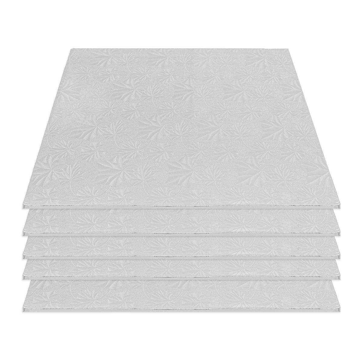 Filigree Square Cake Board 16" - Set of 5-Silver