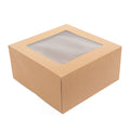Cake & Pastry Boxes with Window | Pack of 20 - Brown